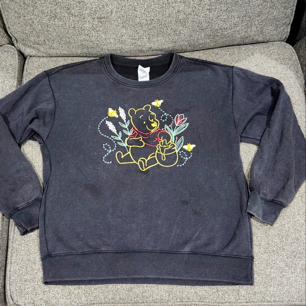 Disney Winnie The Pooh Embroidered Crewneck Pullover